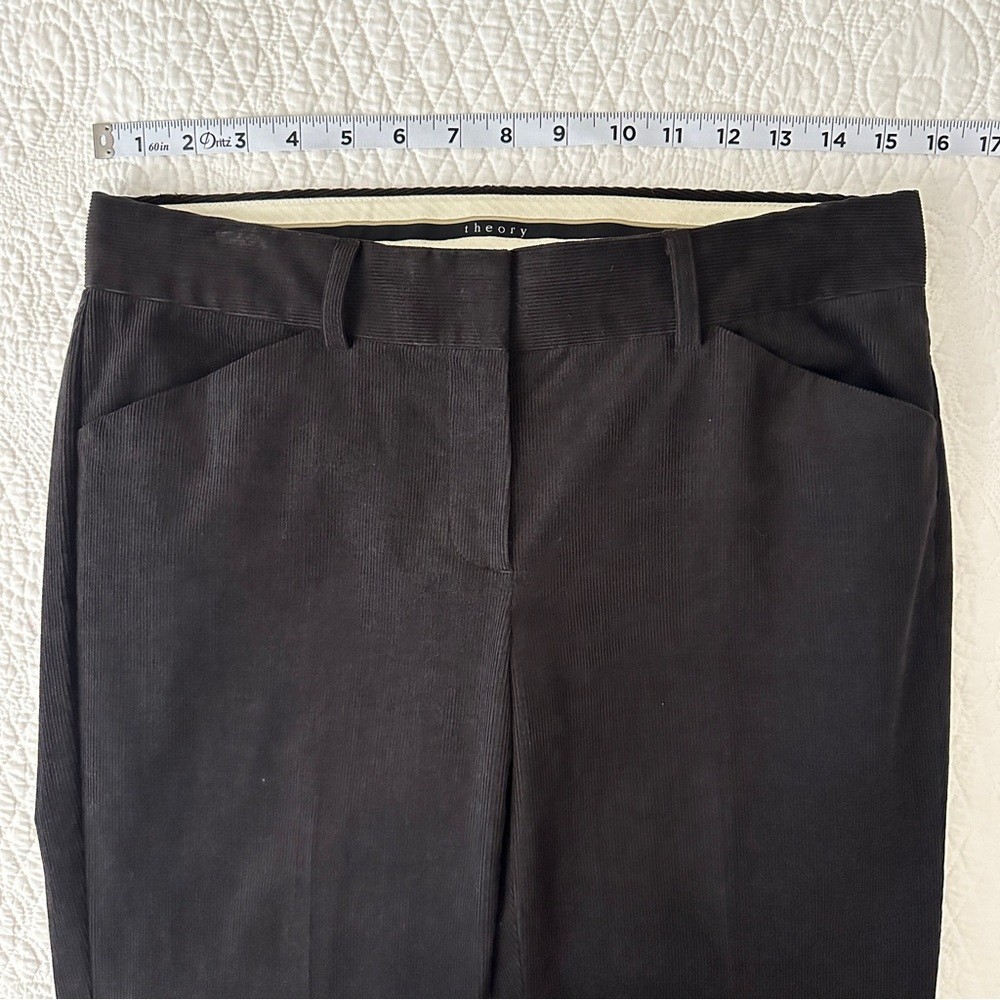 Theory Max C Corduroy Flare Dress Pants Trousers Dark Brown Women’s Sz 6 - Picture 8 of 13
